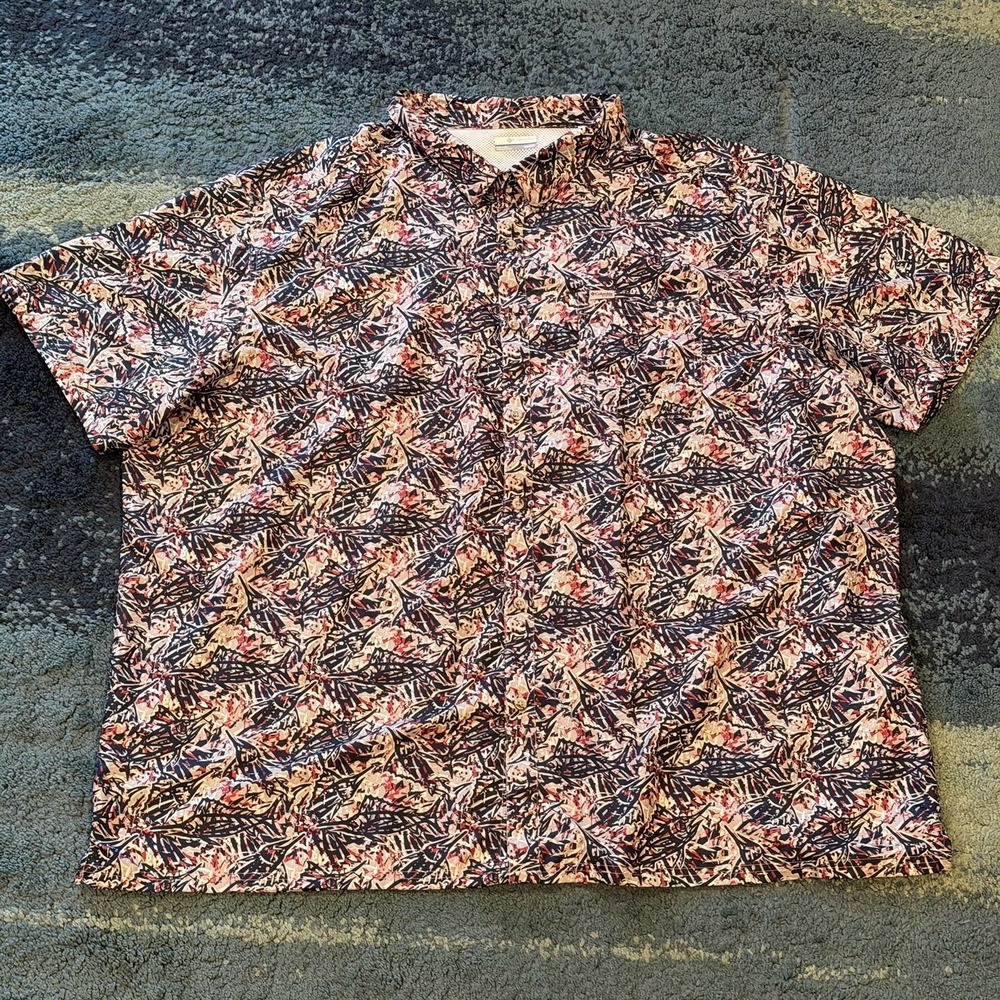 Columbia PFG Button Up Short Sleeve Swordfish Print Mens 5X Outdoor Fishing